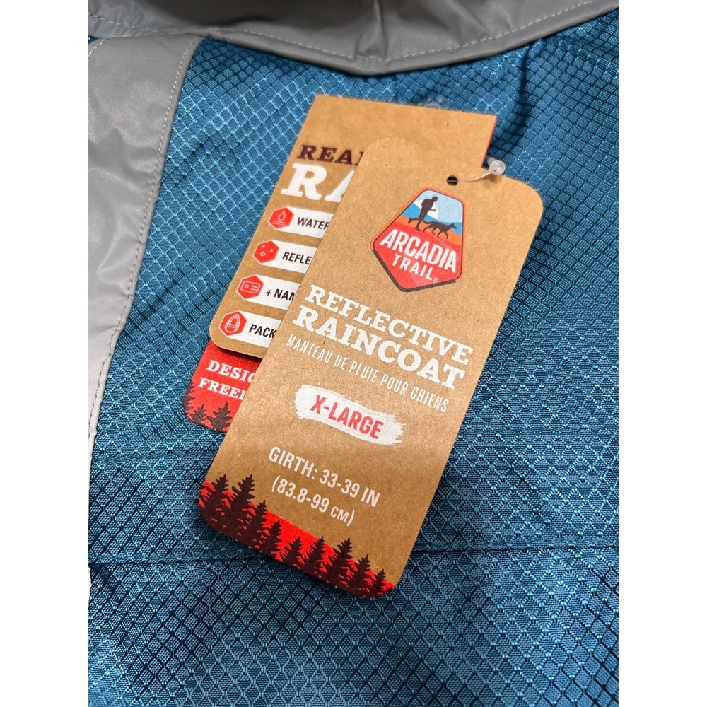 NWT Arcadia Trail XL Dog Reflective Raincoat Adjustable Lightweight Blue - Picture 6 of 7